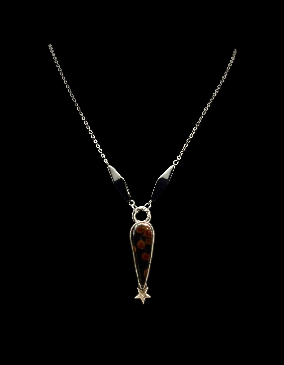 Sterling Peanut Obsidian Neckpiece