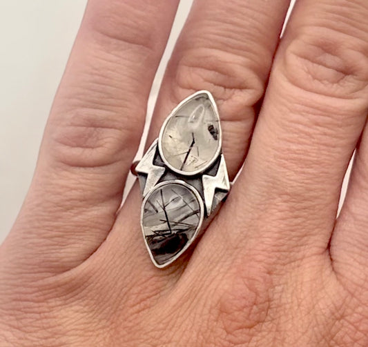 Sterling Tourmilated Quartz Ring