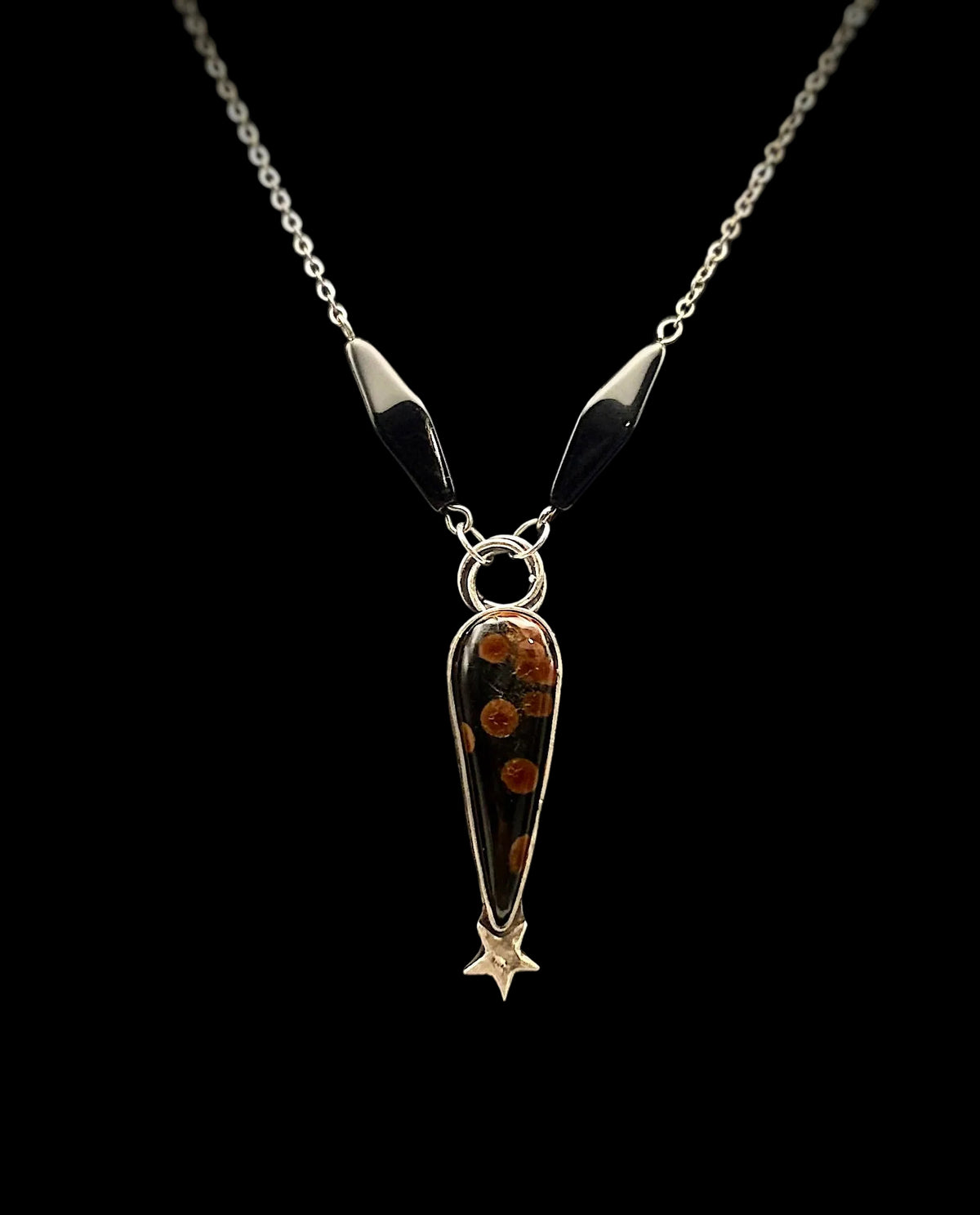 Sterling Peanut Obsidian Neckpiece