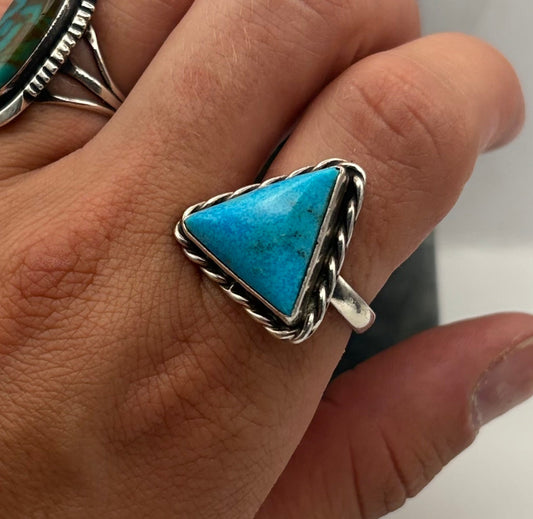 Sterling Triangle Turquoise Ring