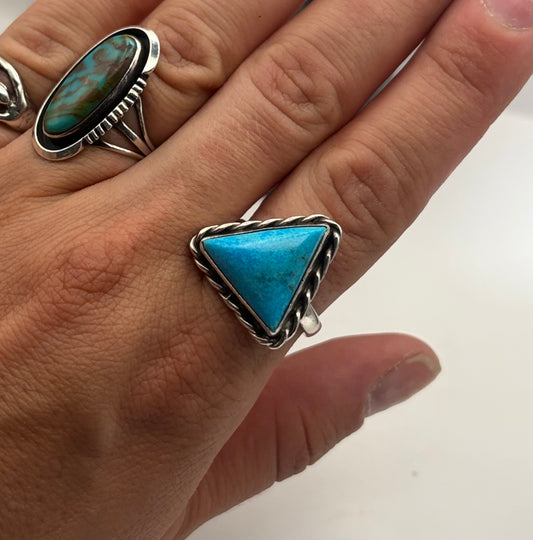 *Sterling Triangle Turquoise Ring