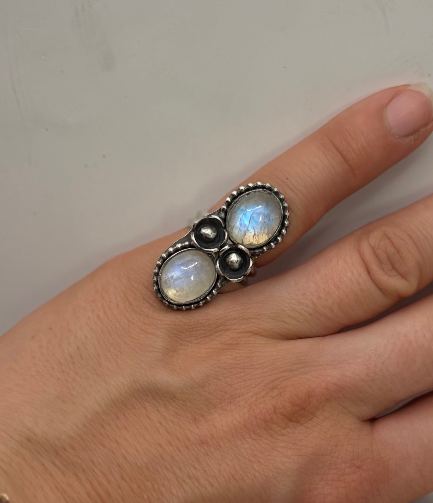 Double Moonstone Ring